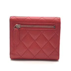 Chanel CC Logo Lambskin Quilted Mini Bifold Wallet Red — view 3