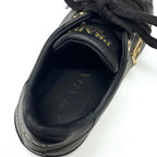 Prada Sneakers Shoes Leather Black Gold Triangle Logo — view 7