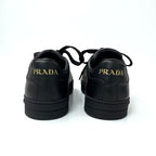 Prada Sneakers Shoes Leather Black Gold Triangle Logo — view 5