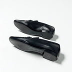 Louis Vuitton Upper Case Line Loafers Leather Shoes Black Gold LV Logo — view 6