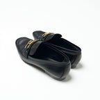Louis Vuitton Upper Case Line Loafers Leather Shoes Black Gold LV Logo — view 4