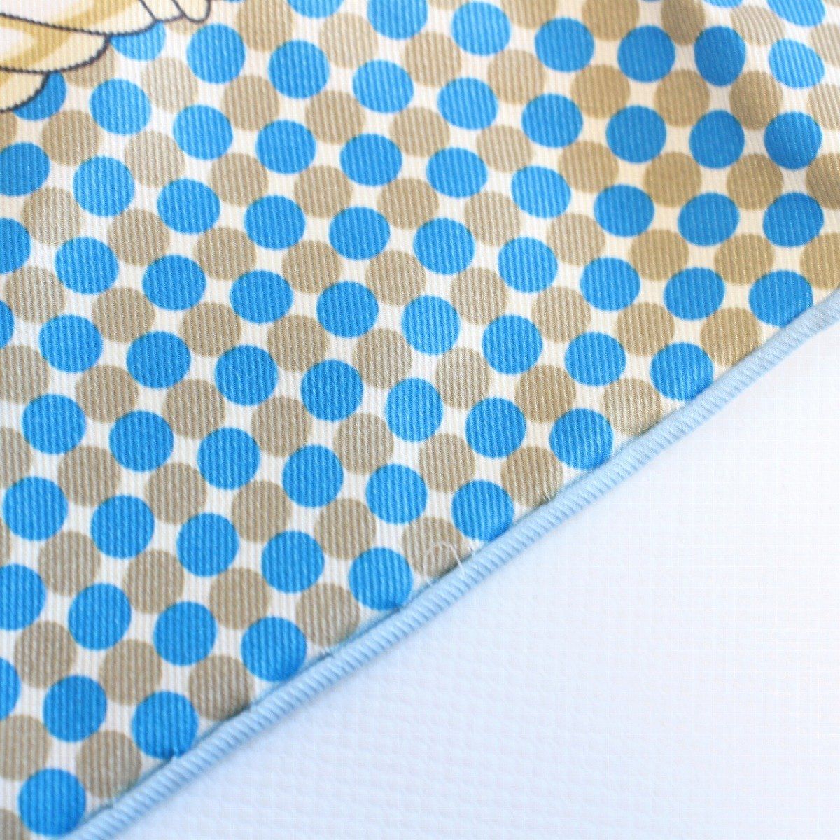 Hermes Carre 70 Scarf Carrick a Pompe Horse Tack Pattern Silk Blue Beige — view 7