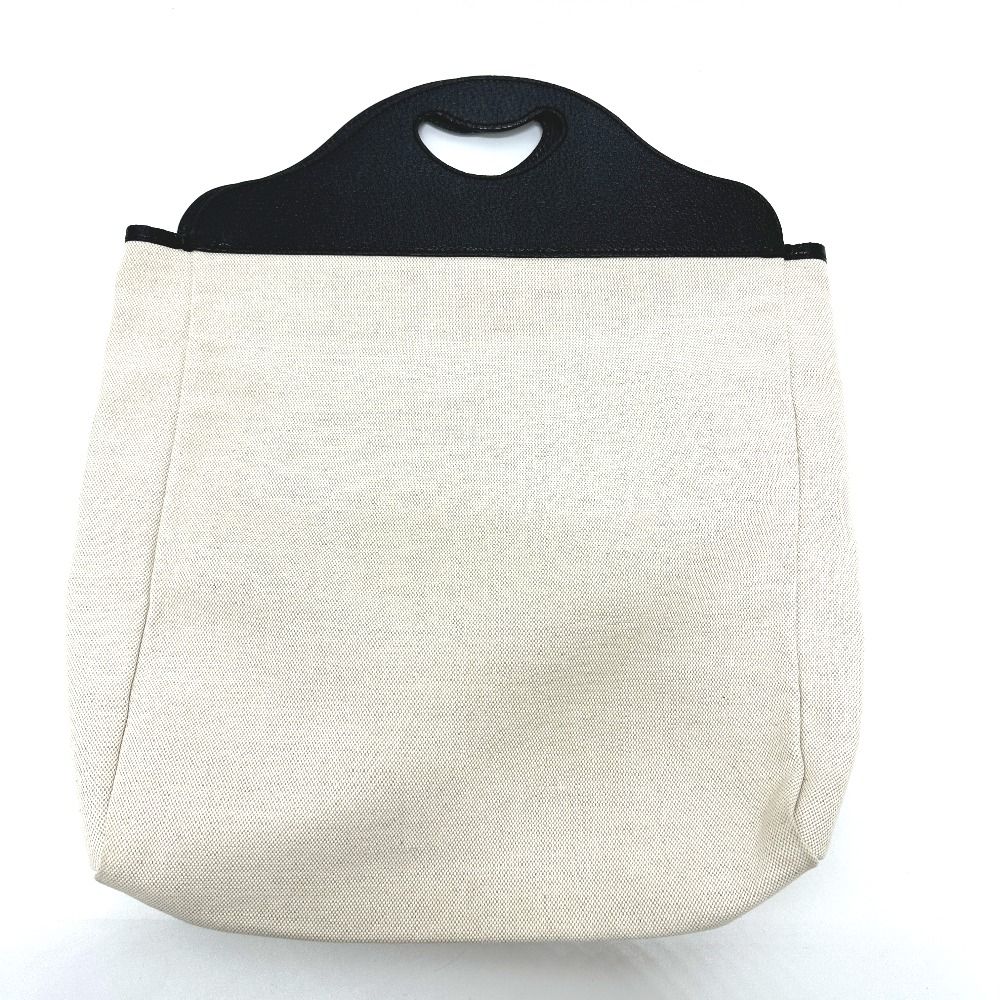 Gucci Handbag Cles Strogo Canvas Leather Beige Black — view 2