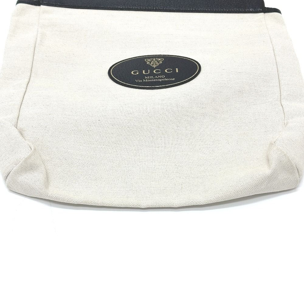 Gucci Handbag Cles Strogo Canvas Leather Beige Black — view 5