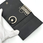 Gucci Key Case Embossed Logo Leather Black — view 6