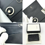 Gucci Key Case Embossed Logo Leather Black — view 9