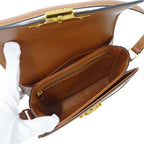 Celine Shoulder Bag Teen Triomphe Canvas White Brown Mini — view 5