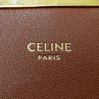 Celine Shoulder Bag Teen Triomphe Canvas White Brown Mini — view 6