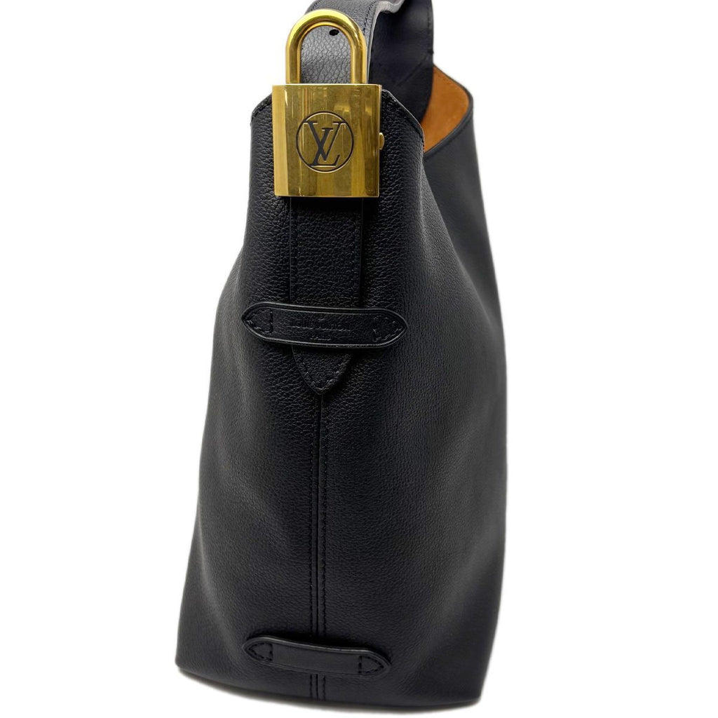 Louis Vuitton Leather Shoulder Low Key Hobo PM Black Gold — view 5