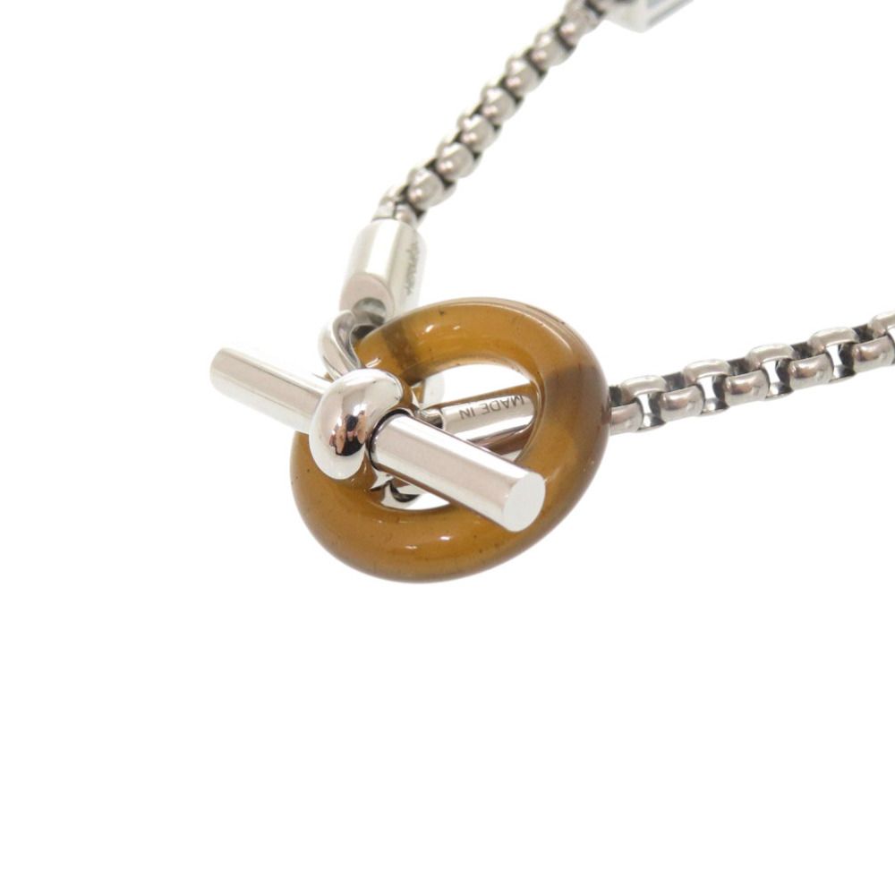 Hermes Merimelo Metal Buffalo Horn Silver Necklace — view 4