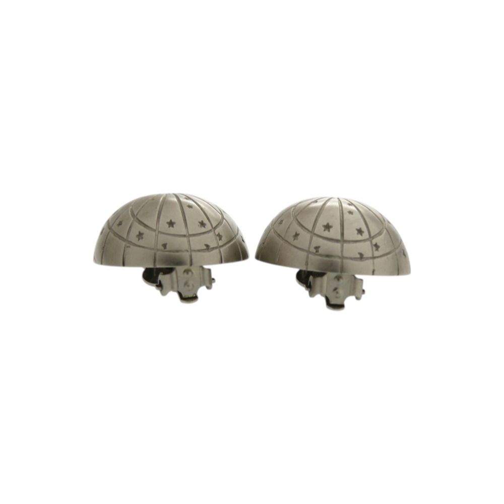 Hermes Zodiac Horoscope Metal Silver Earrings — view 3