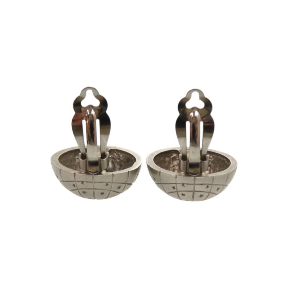 Hermes Zodiac Horoscope Metal Silver Earrings — view 6