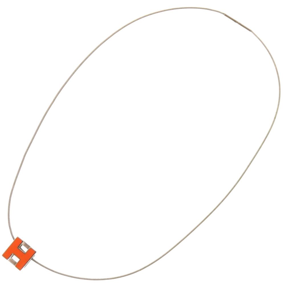 Hermes Cage Ash Cube Metal Orange Necklace — view 5