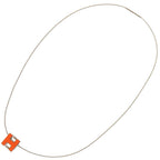 Hermes Cage Ash Cube Metal Orange Necklace — view 5