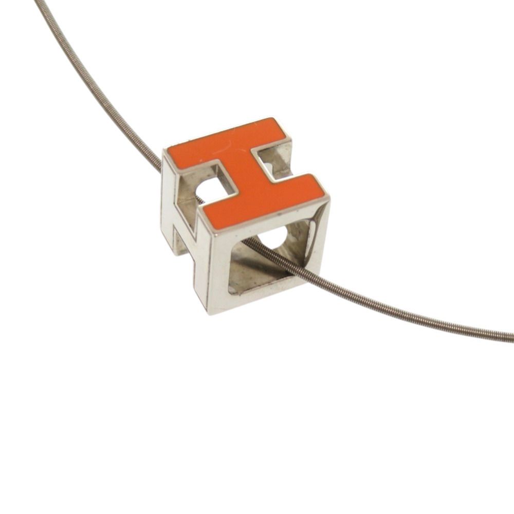Hermes Cage Ash Cube Metal Orange Necklace — view 3