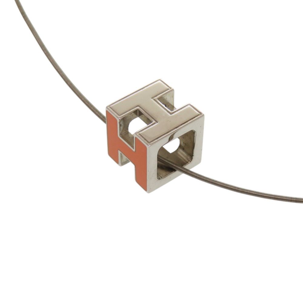 Hermes Cage Ash Cube Metal Orange Necklace — view 4