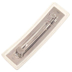 Hermes Manufacture de Boucleries Silver Leather Rouge Red Hair Clip — view 2