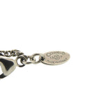 Chanel CC Logo Lace Faux Pearl Stone Resin Necklace Silver Black — view 6