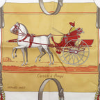 Hermes Carre 70 Flying Carrick a Pompe White Brown Red Scarf — view 5