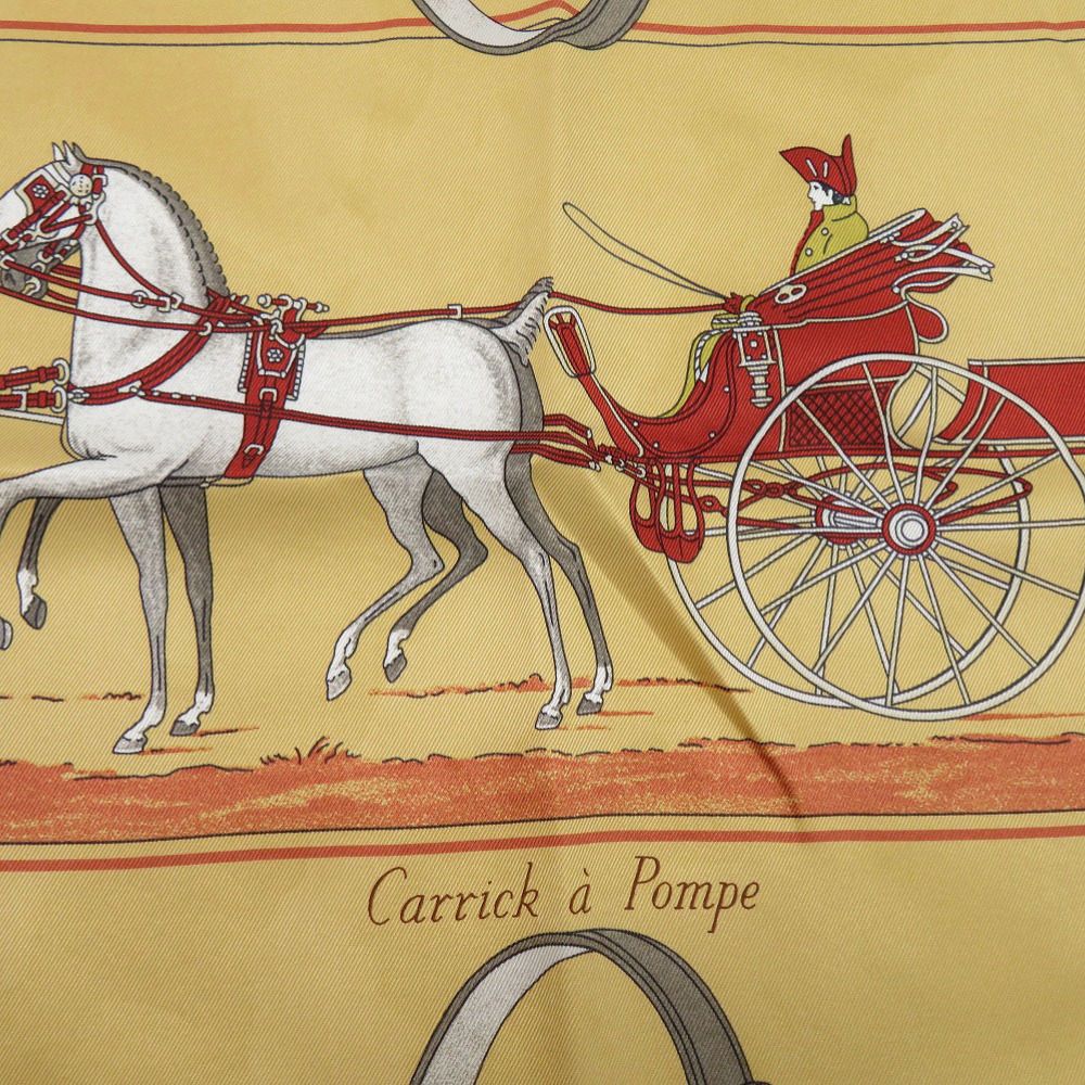 Hermes Carre 70 Flying Carrick a Pompe White Brown Red Scarf — view 2