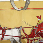 Hermes Carre 70 Flying Carrick a Pompe White Brown Red Scarf — view 3