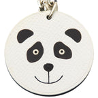 Hermes Bag Charm Panda Animal Leather White Black — view 2