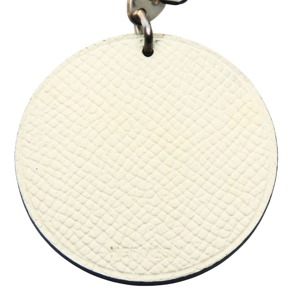 Hermes Bag Charm Panda Animal Leather White Black — view 3