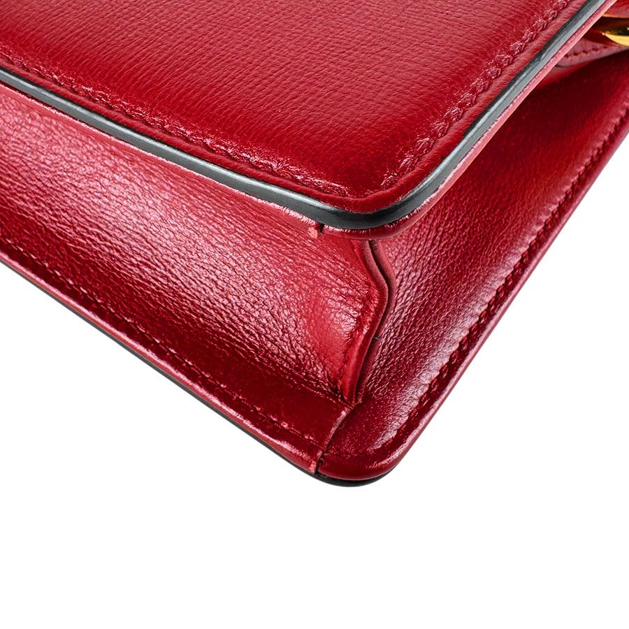 Gucci Shoulder Bag Leather Red — view 9