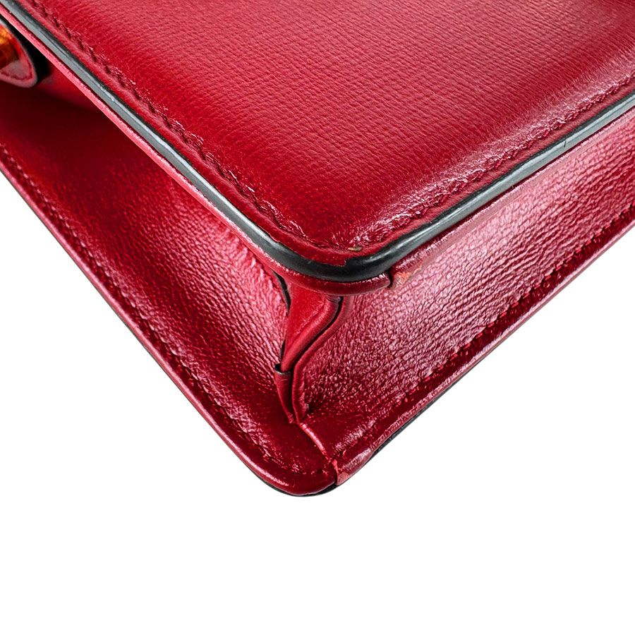 Gucci Shoulder Bag Leather Red — view 8