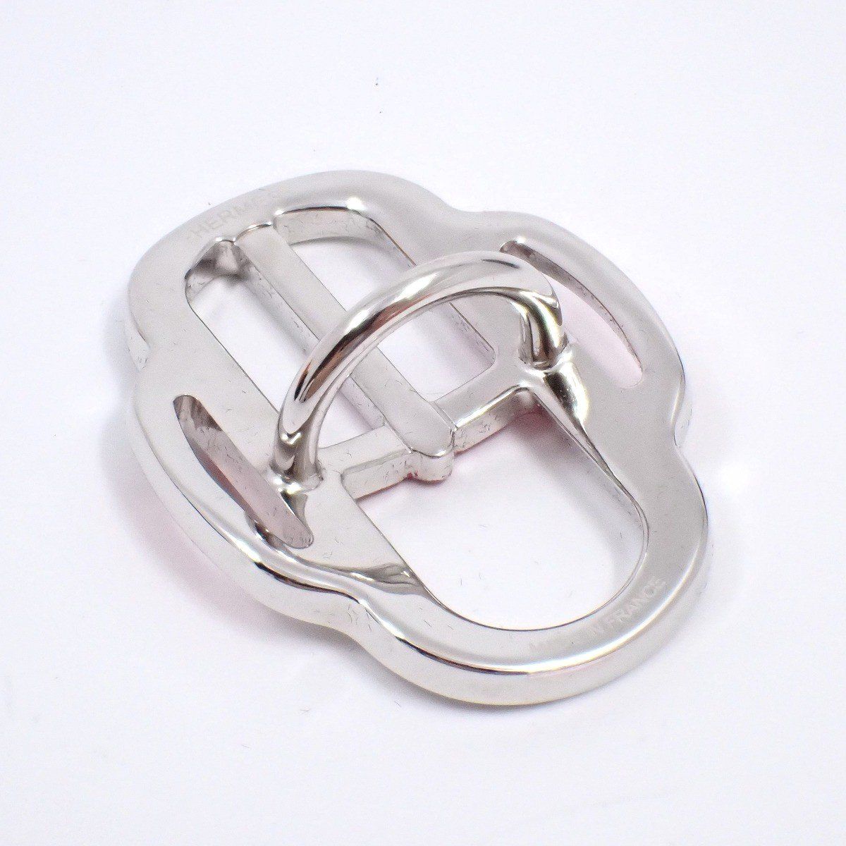 Hermes Scarf Ring Mini Boucle Silver Red X — view 2