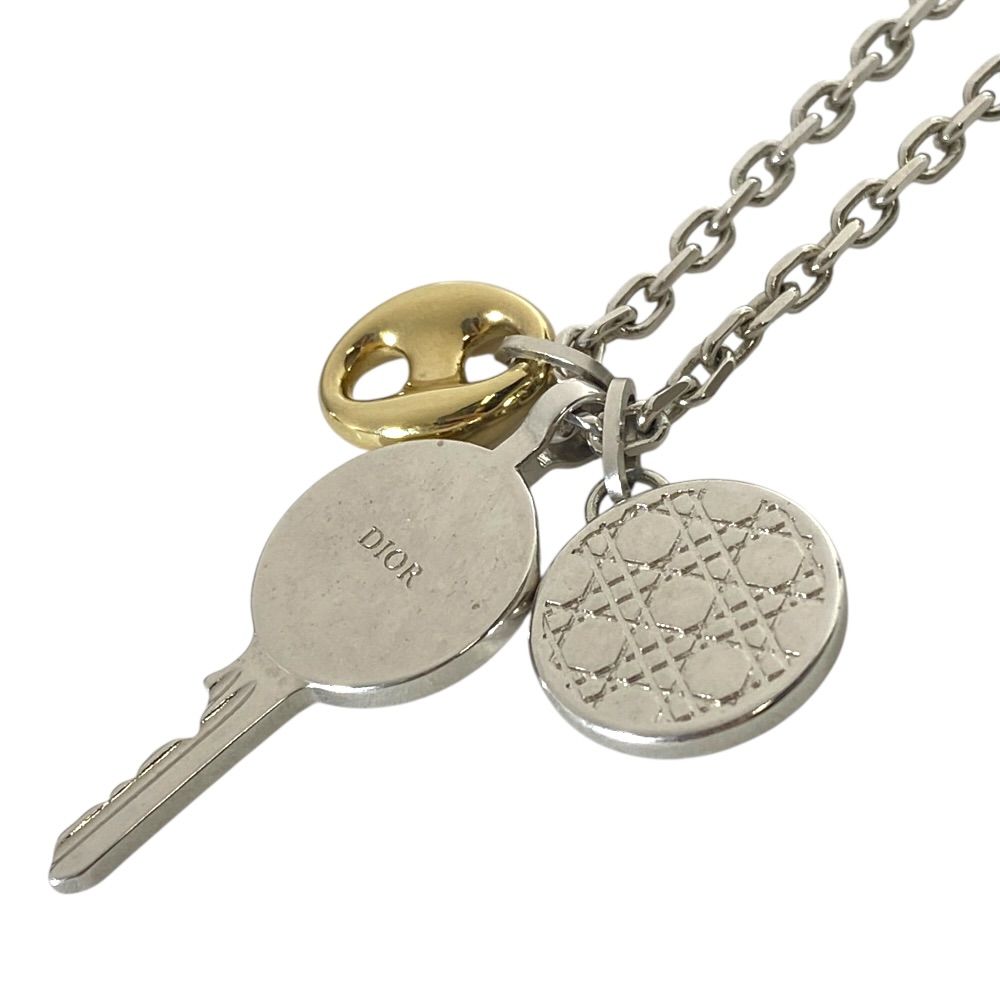 Dior Homme Montane Medallion Logo Necklace Silver Gold Stainless Steel — view 5