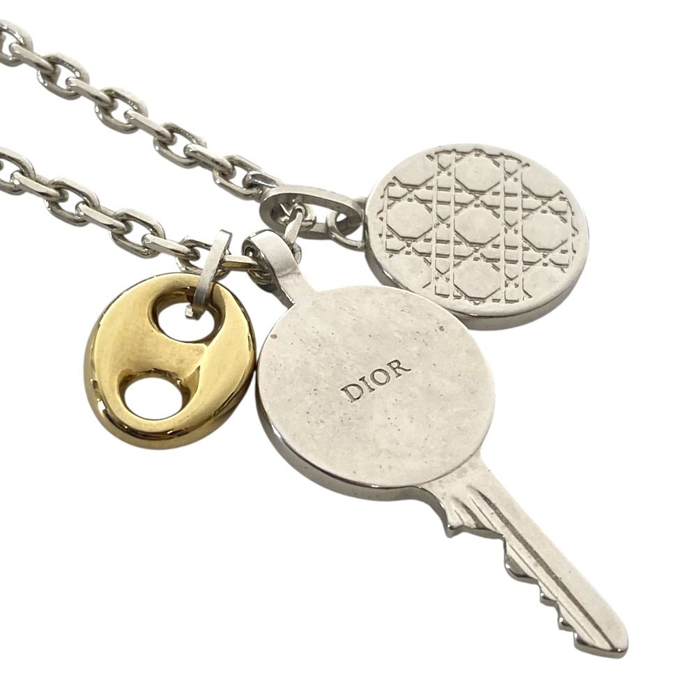 Dior Homme Montane Medallion Logo Necklace Silver Gold Stainless Steel — view 4