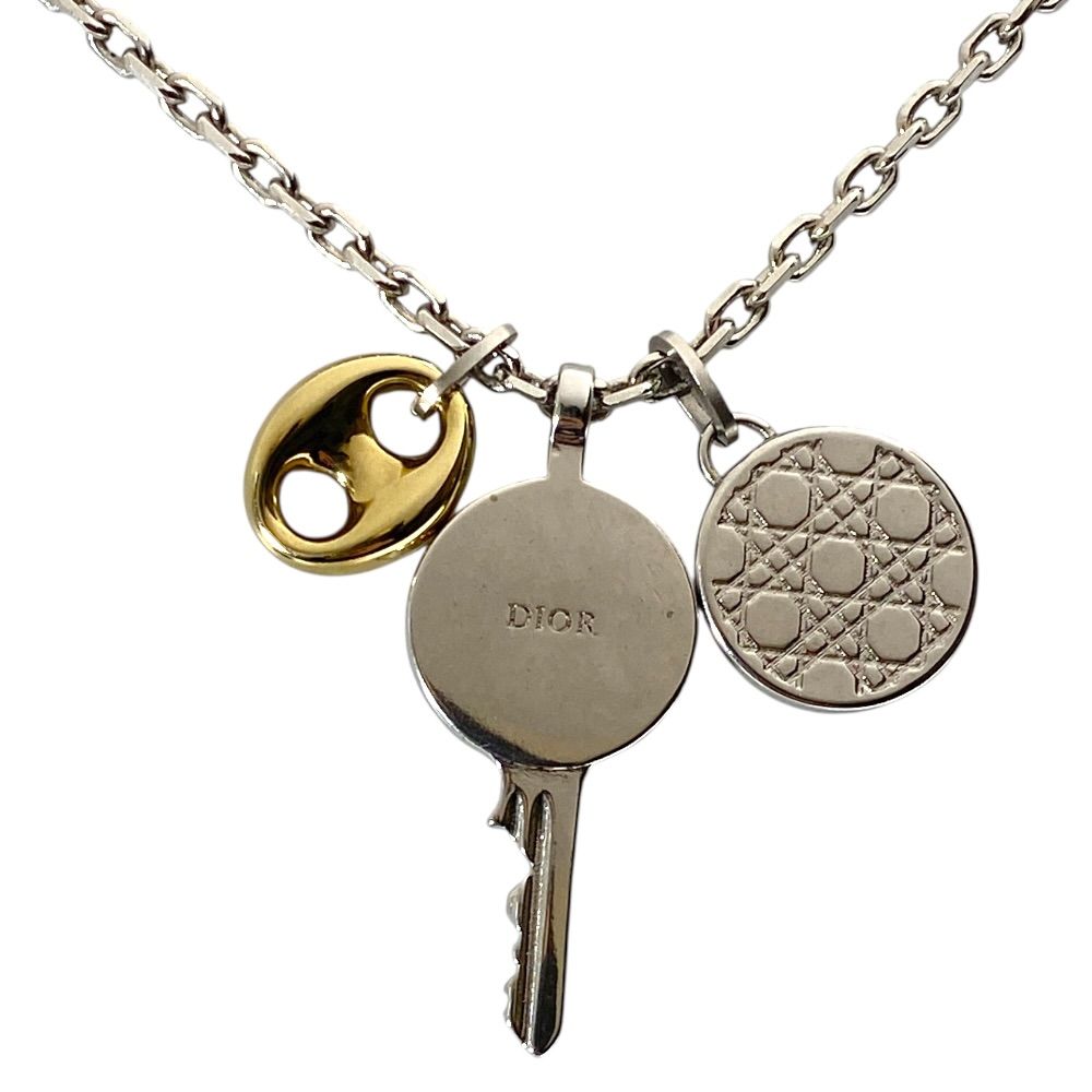 Dior Homme Montane Medallion Logo Necklace Silver Gold Stainless Steel — view 7
