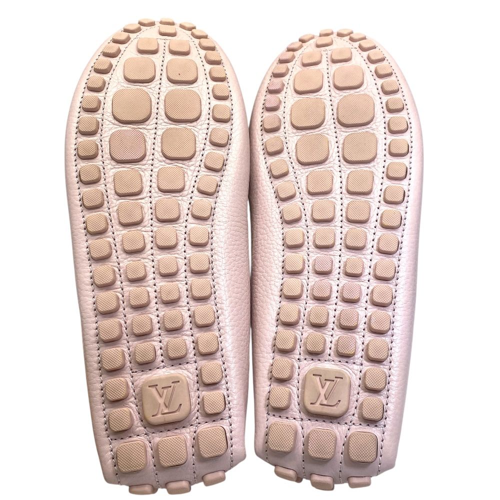 Louis Vuitton Driving Shoes Loafers Deck Leather Pink White — view 9
