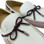 Louis Vuitton Driving Shoes Loafers Deck Leather Pink White — view 6