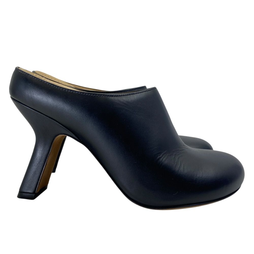 Loewe Terra Heel Clog Sandals Mule Shoes Leather Black — view 5