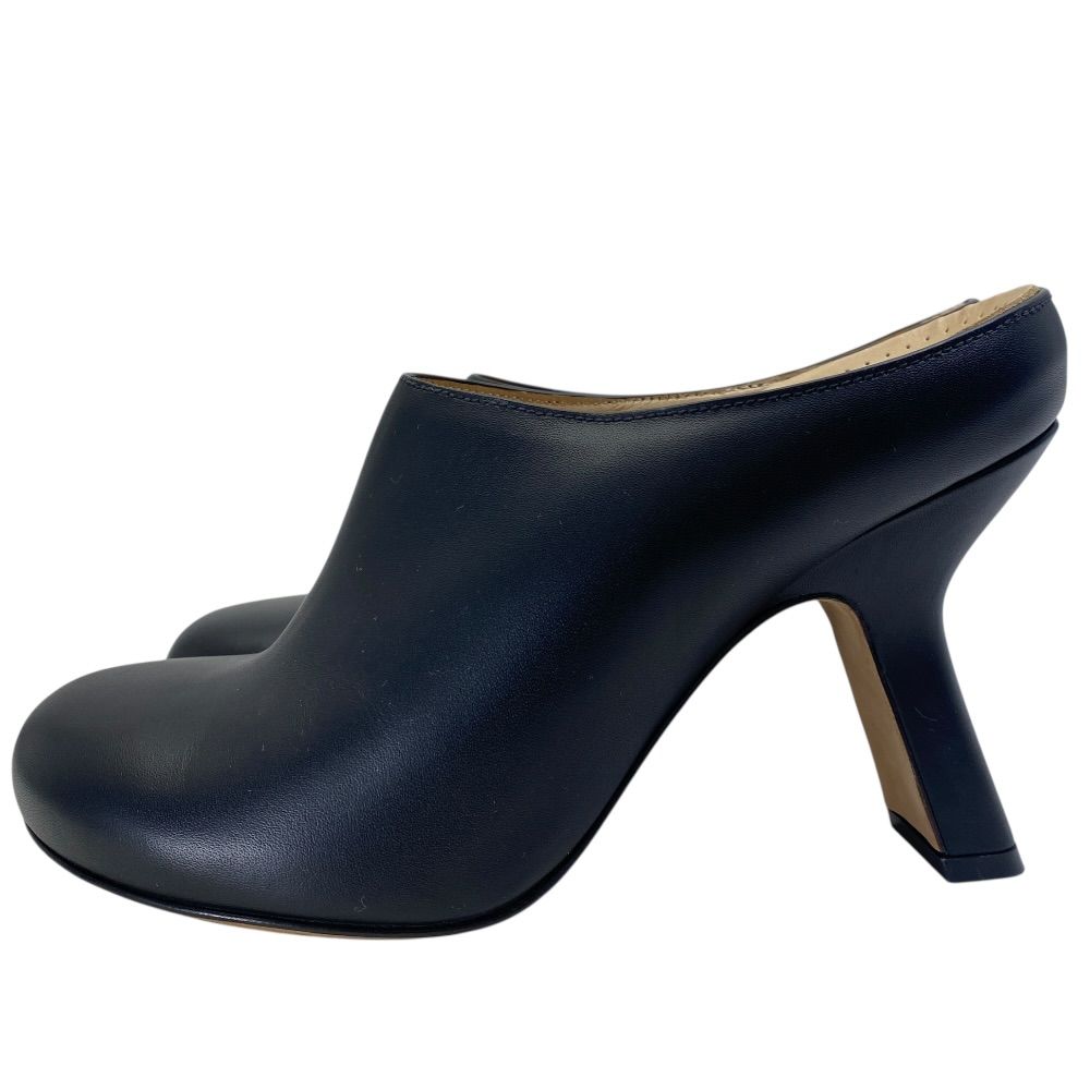 Loewe Terra Heel Clog Sandals Mule Shoes Leather Black — view 3