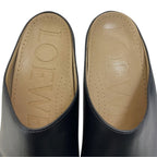 Loewe Terra Heel Clog Sandals Mule Shoes Leather Black — view 7