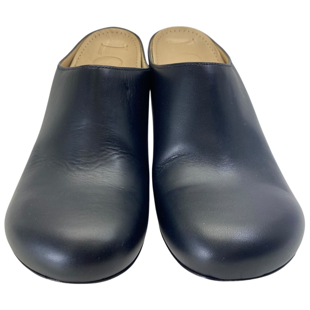 Loewe Terra Heel Clog Sandals Mule Shoes Leather Black — view 2