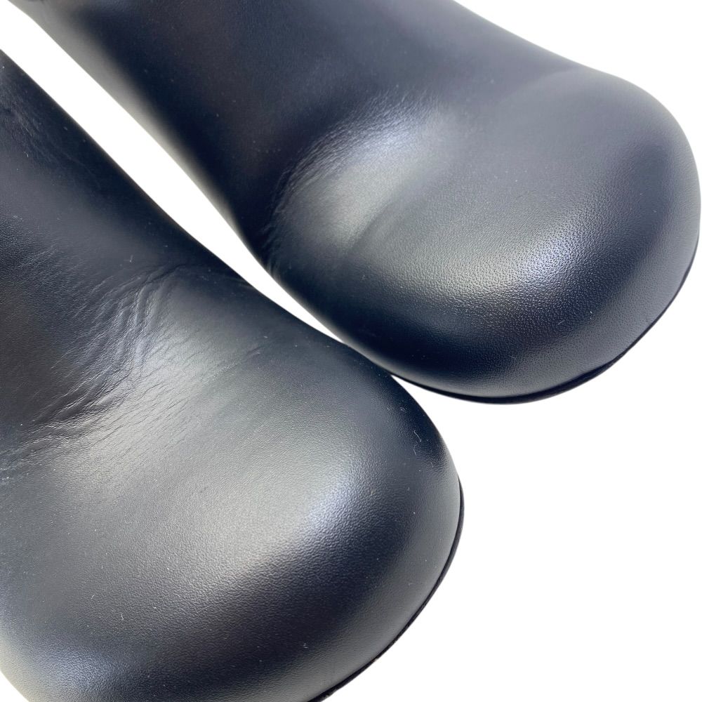 Loewe Terra Heel Clog Sandals Mule Shoes Leather Black — view 6