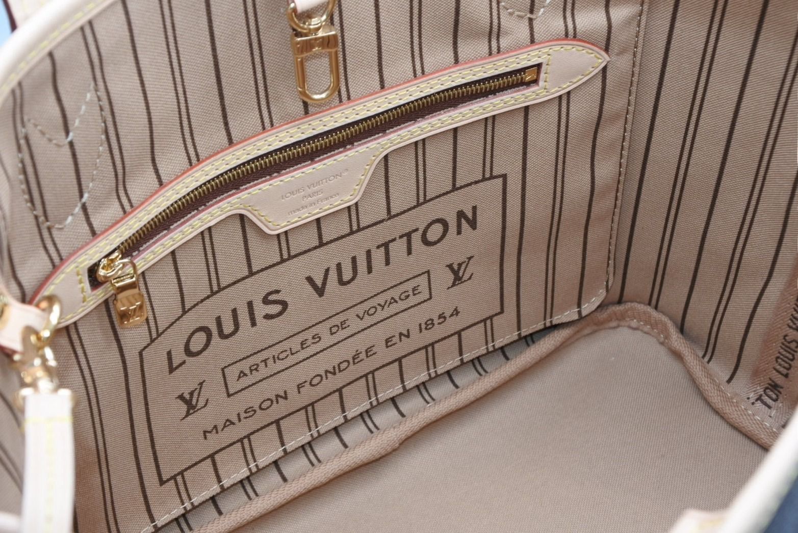 Louis Vuitton Neverfull PM Tote Bag Brown Pivoine — view 8