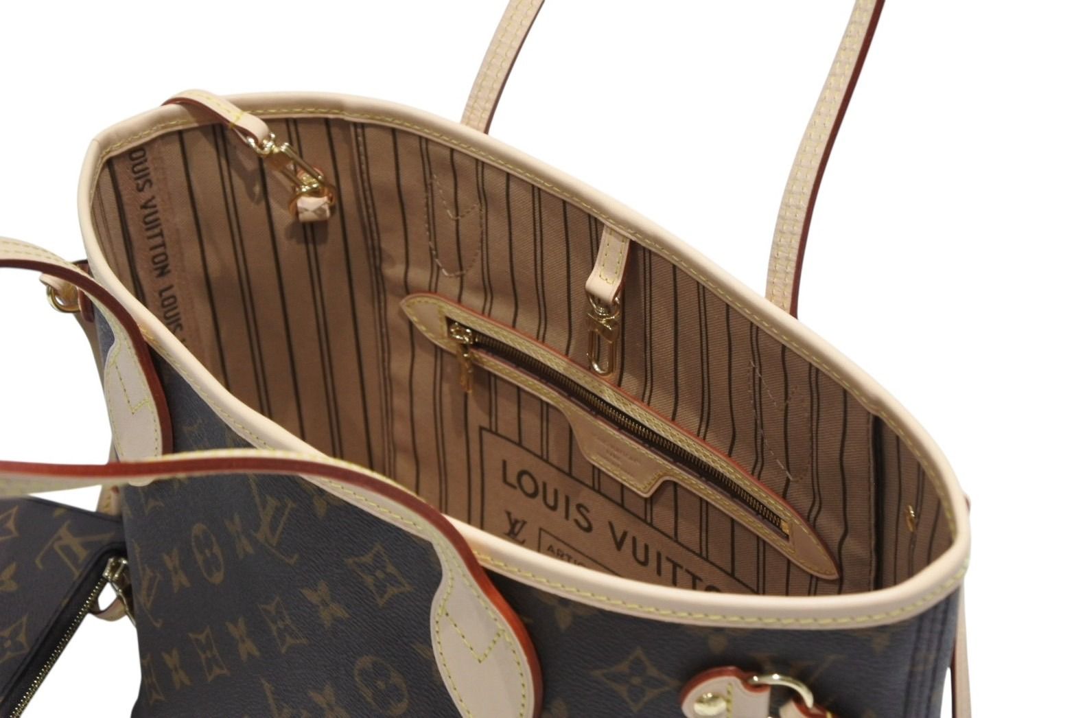 Louis Vuitton Neverfull PM Tote Bag Brown Pivoine — view 7