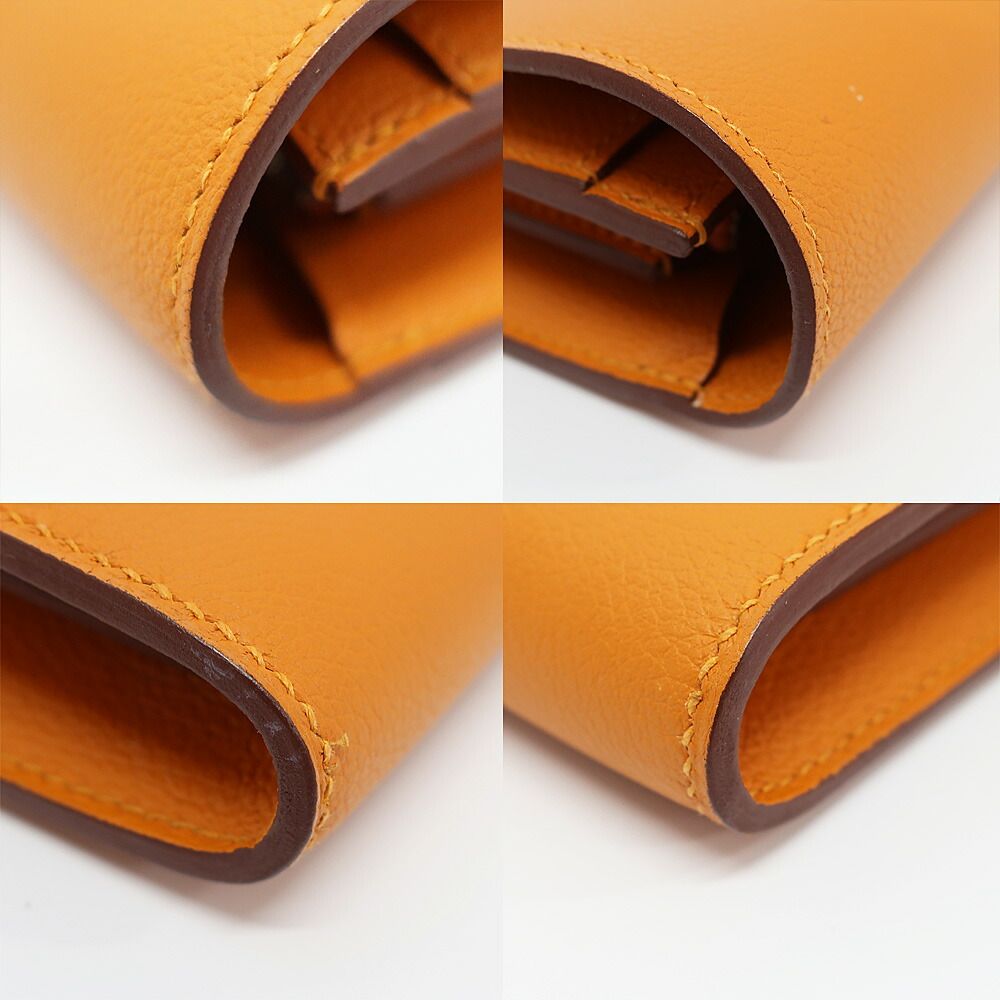Hermes Constance Wallet Apricot Silver — view 4