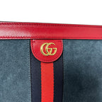 Gucci Ophidia Chain Navy Red Gold Leather Shoulder Bag Nubag Blue — view 7