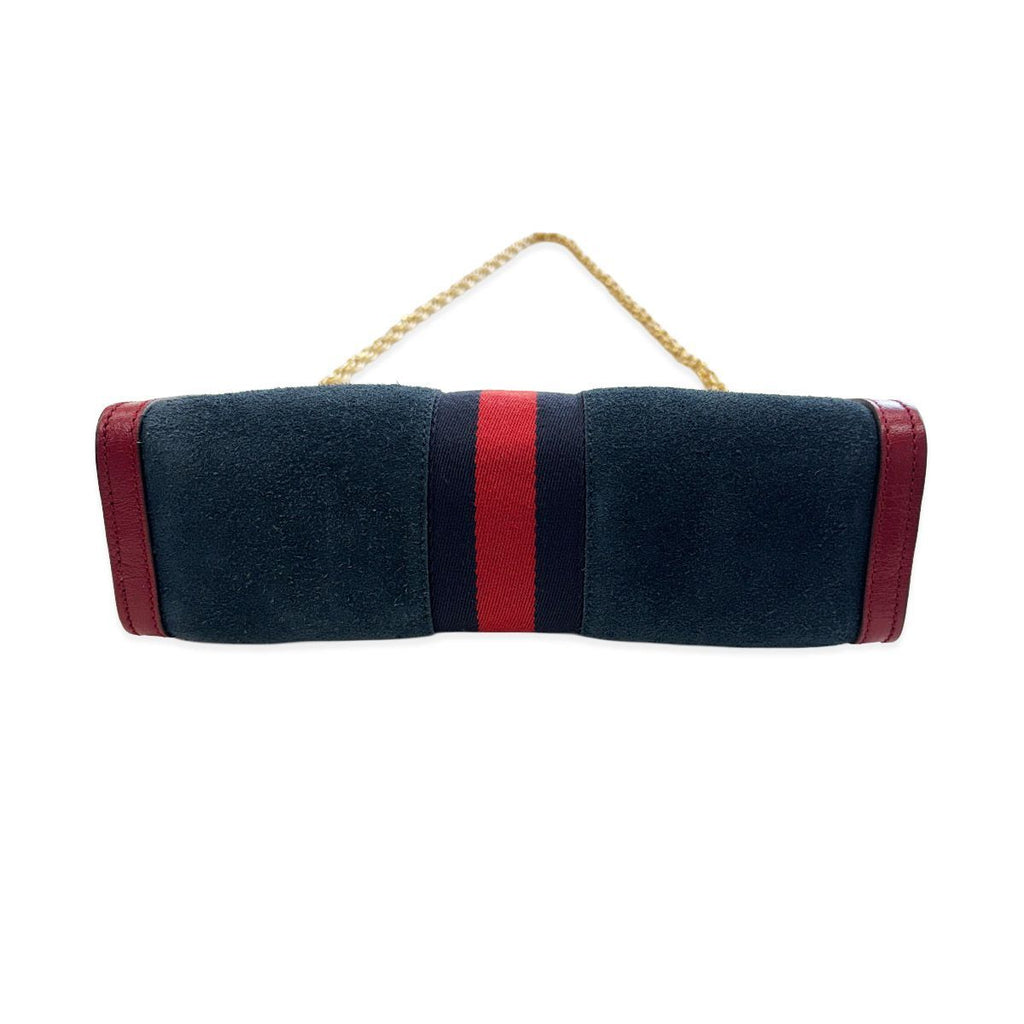 Gucci Ophidia Chain Navy Red Gold Leather Shoulder Bag Nubag Blue — view 8