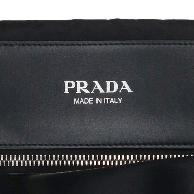 Prada Re-Nylon Triangle Plate Clochette Tote — view 3