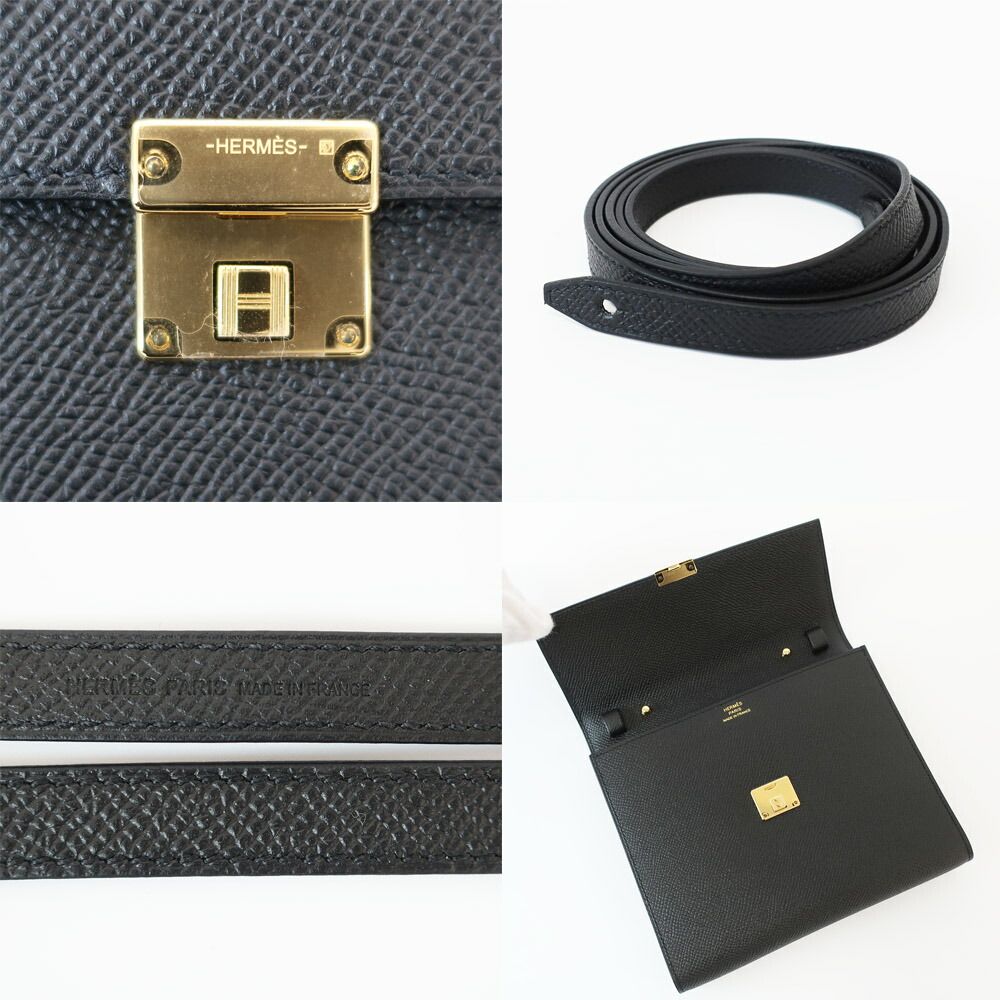 Hermes Click 16 Shoulder Bag Pouch Black Gold — view 8