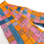 Hermes Twilly Bolduc Check Silk Orange Multicolor Scarf — view 5