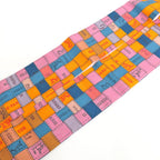 Hermes Twilly Bolduc Check Silk Orange Multicolor Scarf — view 3