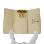 Louis Vuitton Key Case Damier Azur 4 Multicles White — view 4
